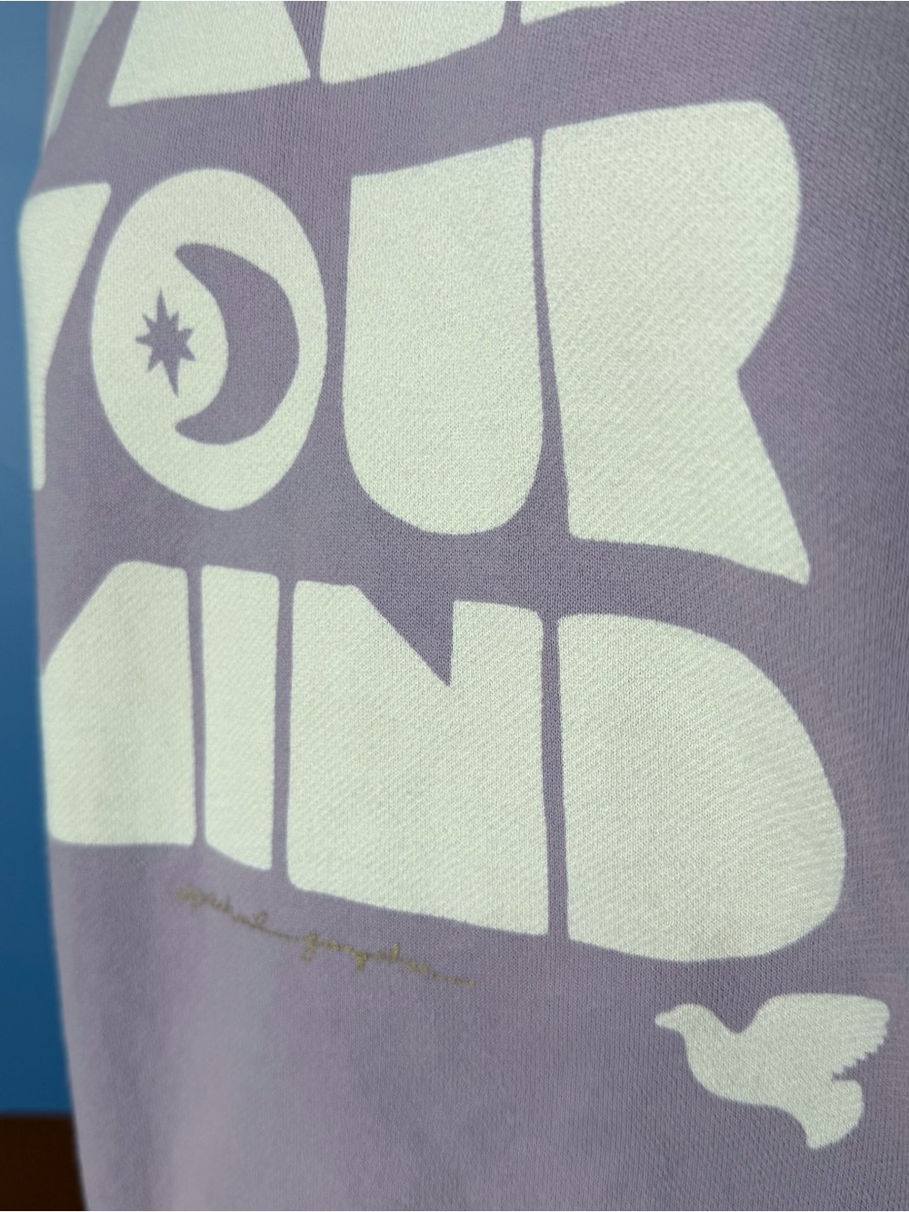 Anthropologie Spiritual Gangster Graphic Sweatshirt Free Your Mind Purple Small - Picture 5 of 8